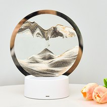 샌드아트 모래시계 LED 무드등 터치 USB 충전식, 퍼플