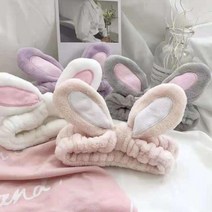 토깽이 헤어밴드 머리띠 토깽이머리띠 세안머리띠 헤어밴드 헤어캡 샤워캡 미용밴드 미용용품MZ, 화이트