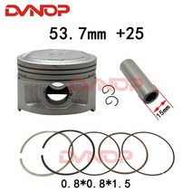 스쿠터 53.7mm STD + 25 50 피스톤 키트 야마하 YP125 Majesty MBK Skyliner XN125 Teos Maxster 125cc 5DS, 02 53.95mm