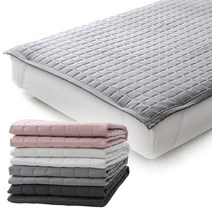 먼지없는 돌 침대 패드 바닥에 까는 이불 깔개 매트 퀸 킹 슈퍼싱글 누빔, 화이트