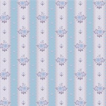 돌하우스용벽지/HSWP16 Striped Pattern Roses/S Blue