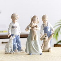 꼬품 파스텔 꼬마 야드로 도자기 인형 장식 피겨린 오브제 장식품 3종, C