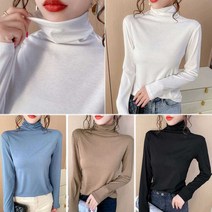간절기 여성 레이어드티 반폴라 슬림핏 이너 티셔츠