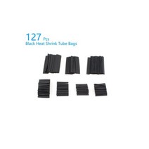 127 164 PCS 열 수축 튜브 방수 2:1 보호 와이어 DIY 전기 연결 랩 절연, 127Pcs Black x 1