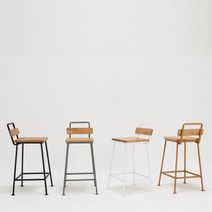 고래가구 조니 엘다원목 철제의자 바스툴 이케아홈바 까페인테리어, 화이트