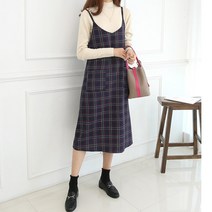 데일리앤 쉘리 가을 체크 뷔스티에 원피스