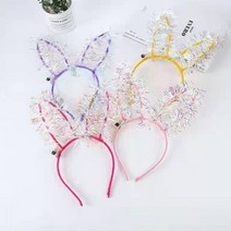 LED 반짝이 토끼 머리띠_4p 파티용 불빛머리띠