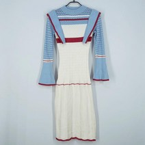 빈티지다온 빈티지 숄더윙 펀칭 나팔소매 니트원피스 아이보리