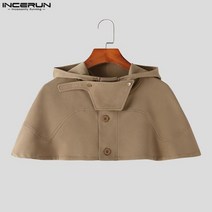 INCERUN 2018 봄 남성 후드 망토 망토 짧은 트렌치 얇은 자켓 패션 남성 스트리트 S-5XL