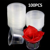 일회용 플라스틱 컵 100pcs 명확한 라운드 80ml 웨딩 파티 거리 시음 홈 공장 병원 실험실, 단일옵션