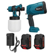 MUSTOOL 1300W 800ML 25000RPM 무선 페인트 스프레이건 도색 스프레이건 세트, 배터리 2개 세트, 1개