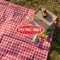 뮤제오 감성 한강 캠핑 양면방수 돗자리 피크닉 매트, 01.카민 레드