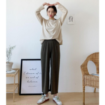여자 라운지팬츠 밴딩 와이드 데일리 이지팬츠 여성 슬랙스 홈웨어 6컬러