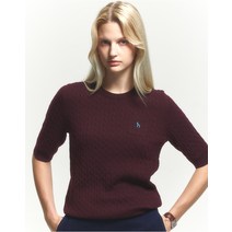 24FW 베이비케이블 반팔 스웨터 버건디 HSSW4CC73D2