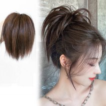 하이유니 래빗테일 똥머리 밴드 붙임 올림 머리 헤어 피스 셀프 부분 가발, 라이트브라운