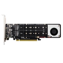 PCIe-M2 어댑터 카드 PCIe 4.0 X16 M2 M 키 NVME SSD RAID 어레이 확장 어댑터 분할 카드 2U 서버, 보여진 바와 같이, 하나