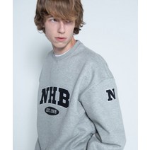 NUHABIT .NHB 아플리케 스웨트셔츠_그레이