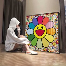 무라카미다카시 신인작가그림 앤디워홀 액자프레임, (풀다이아몬드) 80x80cm
