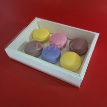 화이트 슬리브상자(투명 마카롱상자) 18cm x 13cm x 3.8cm (10장 단위)