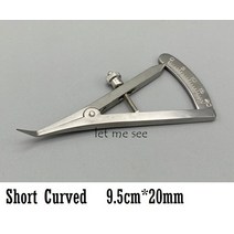 치과 측정 게이지 임플란트 Castroviejo 캘리퍼스 자 정형 외과 기구 곡선 직선 9-18cm 20/40mm, 01 Short Curved
