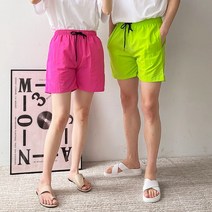 허리밴딩 비비드 무지 형광 반바지 숏 팬츠 I5PT002
