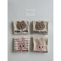 23봄 아오스타 곰곰토토티 등원룩 기본티셔츠 베이직, 스트라이프토끼, M, 스트라이프토끼