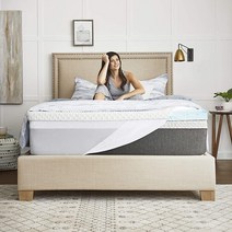 Sealy 7.6cm(3인치) SealyChill 젤 메모리 폼 매트리스 토퍼 풀 화이트