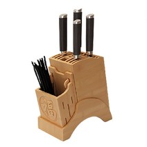 신스엔스 주방용 대나무 칼꽂이 항균 칼블럭 보관함, 나무-복