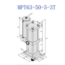 부스터실린더 소형 에어작기 유압 에어프레스, MPT63-50-5-3T