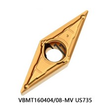 원래 CNC 160408 VBMT160404 VBMT VBMT160408 MV US735 160404 초경 인서트 터닝 머신 보링 바 선반 커터 공구, [02] VBMT160404-MV US735