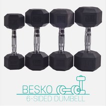 베스코 BESKO 프리미엄 우레탄 PEV 육각 아령 덤벨 1 - 25kg, 1kg 1개