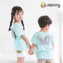 에이봉 유아 아동 엔젤 티셔츠 스카이블루 키즈 반팔티 아동복 유아옷 아기
