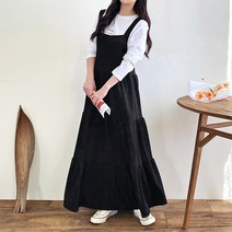 MAY 멜빵캉캉 메이 레이어드 롱 원피스 (3color)
