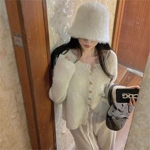 코지일이삼 코지 여자 폭닥폭닥한 뽀글이 부클 골드버튼 가디건 (9710621)