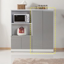 원룸 낮은 수납장 장식장 화이트 4단선반 카페 탕비실 오피스텔 사무실 미니, UV그레이