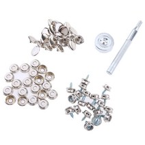 shangren 62pcs 해양 보트 캔버스 스냅 커버 패스너 3/8inch 나사 스터드 수리 키트 w/, 실버