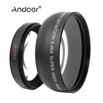 DSLR 미러리스 렌즈 단 광각 망원 andoer hd 52mm 0.45x with macro lens with canon nikon sony pentax 52mm 카메라 호환, 소니