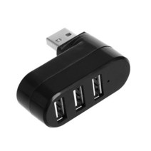 USB 허브 케이블 연결 범용 3 포트 2.0 180 도 회전식 분배기 어댑터 OTG 데이터 전송 PC 노트북 맥북 호환 프로 에어, [01] Black