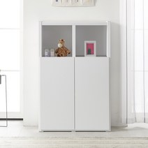 포스트모던 셀럽 80cm 3단 도어형 책장, 그레이