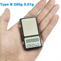 가정용 전자 저울 디지털 주방 정밀 스마트 스테인레스 자동차 키 휴대용 미니 포켓 규모, B형 200g 0.01g