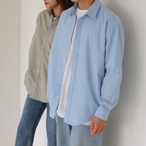 옷자락 [옷자락] 여자 남자 무지 남방 데일리 시밀러 포멀 오버핏 셔츠, WSH8613_보라/L