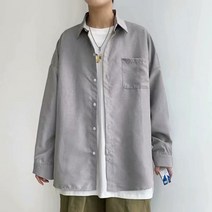 DFMEI 남성 캐주얼 셔츠 긴 소매 셔츠 봄 캐주얼 잘 생긴 느슨한 탑 패션 브랜드 일본식 레트로 셔츠 코트