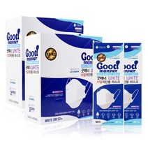 굿매너 KFAD 비말차단 마스크 대형 화이트 100매 개별포장 여름용 숨쉬기 편한, 50매입, 2개