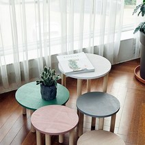 원목 화분 원형 스탠드 다용도 미니 컬러풀 테이블 다이 사이드 사계절 원룸 티 프로방스스타일, 소 H26 - 핑크, 본상품선택