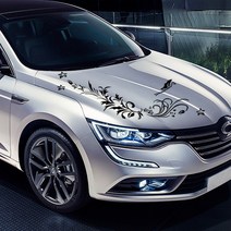 VIP코죤 차량용 꽃과나비B 1호-45cm x 14cm 데칼스티커 차량용스티커 데코 데코스티커 몰딩스티커 도어스티커, 1개, 그레이/꽃과나비B 1호-45cm x 14cm/우