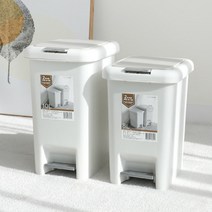 포코픽 무소음 페달 휴지통 분리수거 쓰레기통 8L 10L, 클래식 화이트