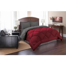 Elegant Comfort 구스 다운 대체 양면 이불 3피스 세트 - 통기성이 좋고 매우 부드러운 사계절용 다이아몬드 박스 퀼트 베개 커버 2개 킹캘리포니아 킹 라일락퍼플, King, King
