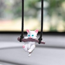 그네타는 냥이 룸미러 피규어 자동차 꾸미기 자가용, 1개