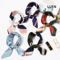 LUEN 우레로 실크 스카프 여성 여자 데일리 캐주얼 쁘띠 미니 패턴 포인트 가정 매장 업소 소품