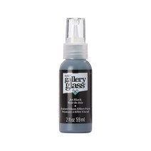 Plaid 갤러리 스테인 글라스 펜 2oz 색상선택 글라스 데코 스테인글라스 물감, 29 Jet Black